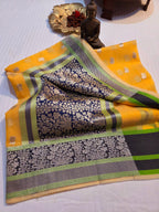 Handloom banarasi Harkai Soft Organja Silk Saree