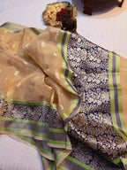Handloom banarasi Harkai Soft Organja Silk Saree