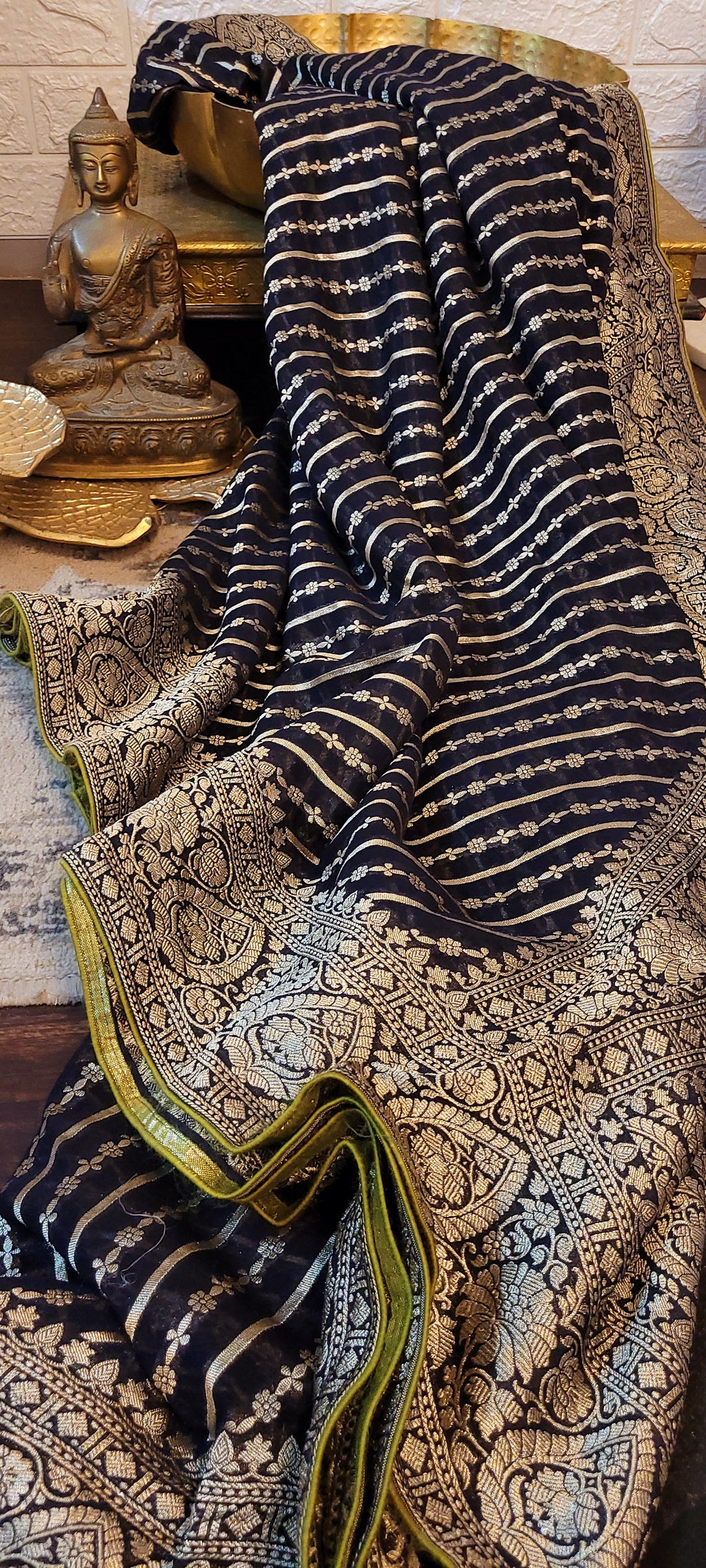 Handloom Banarasi Pure Khaddi Jeorjets Saree