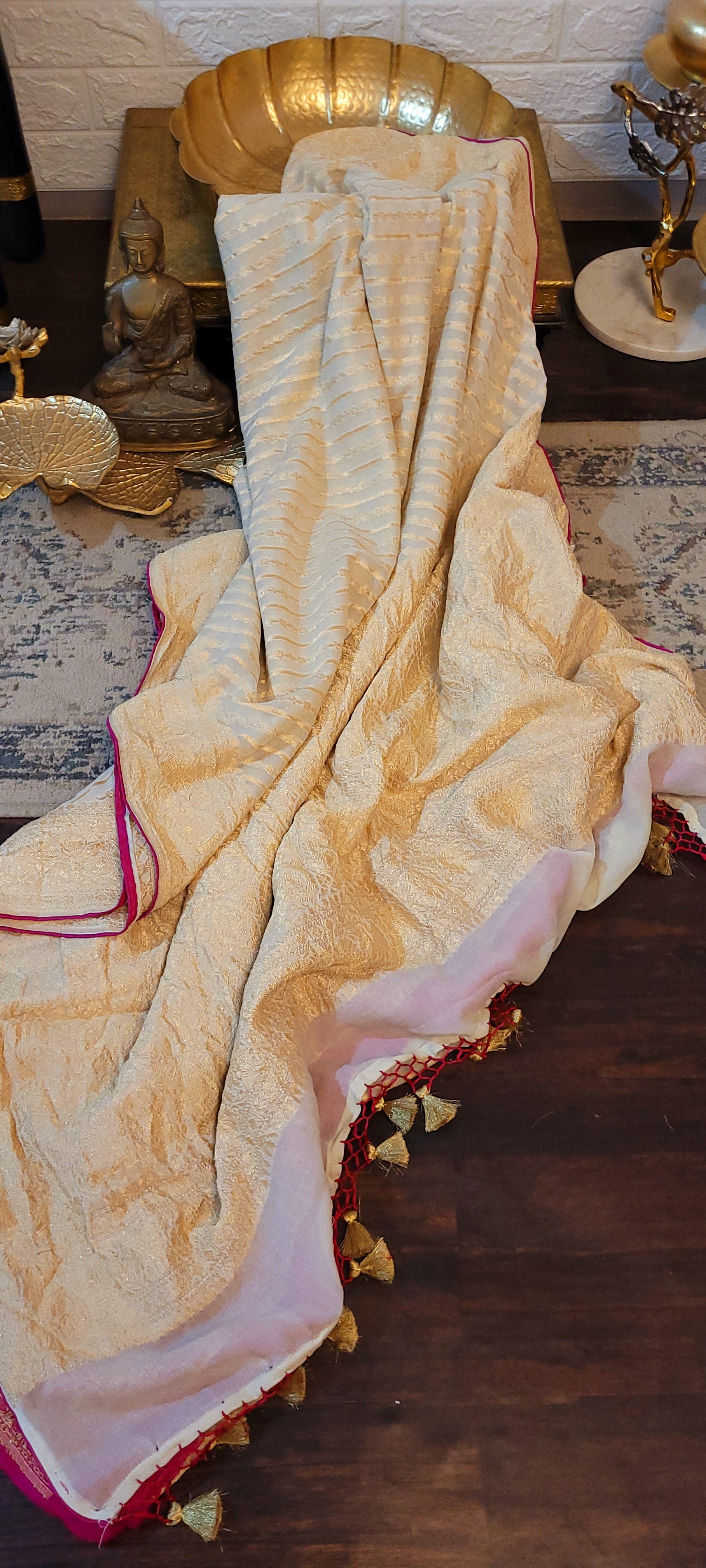 Handloom Banarasi Pure Khaddi Jeorjets Saree