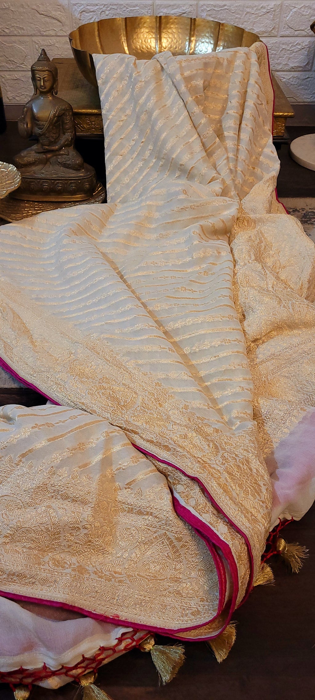 Handloom Banarasi Pure Khaddi Jeorjets Saree