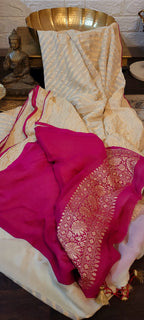 Handloom Banarasi Pure Khaddi Jeorjets Saree