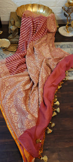 Handloom Banarasi Pure Khaddi Jeorjets Saree