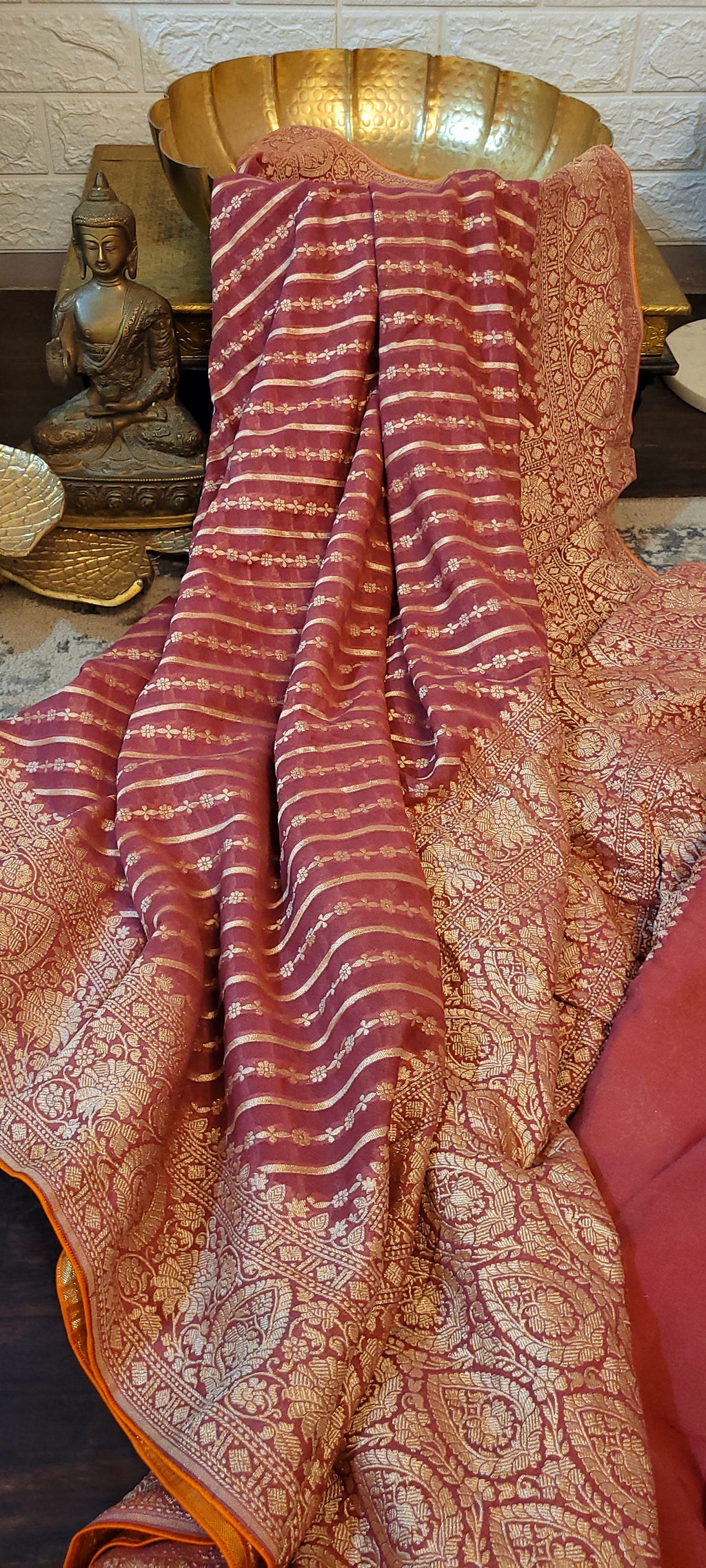 Handloom Banarasi Pure Khaddi Jeorjets Saree