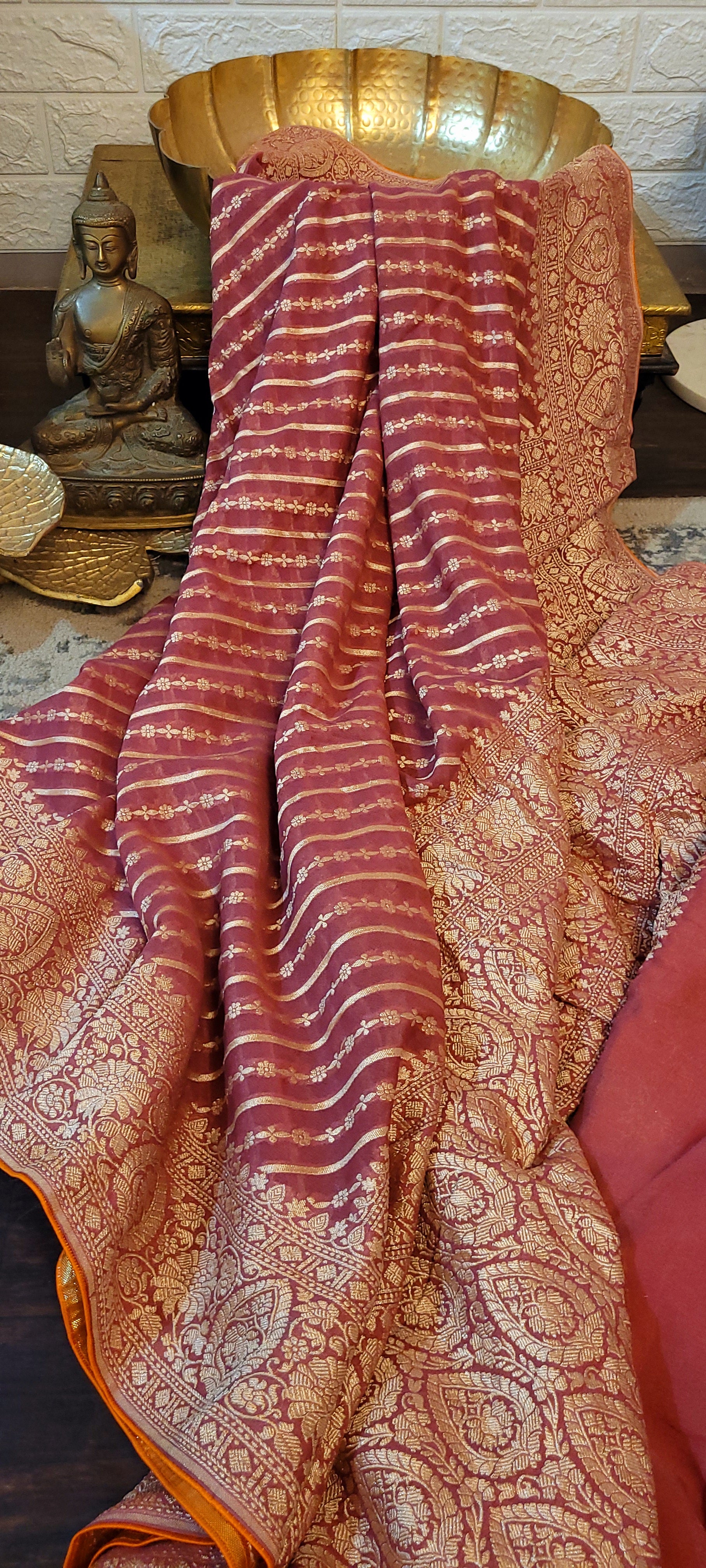Handloom Banarasi Pure Khaddi Jeorjets Saree