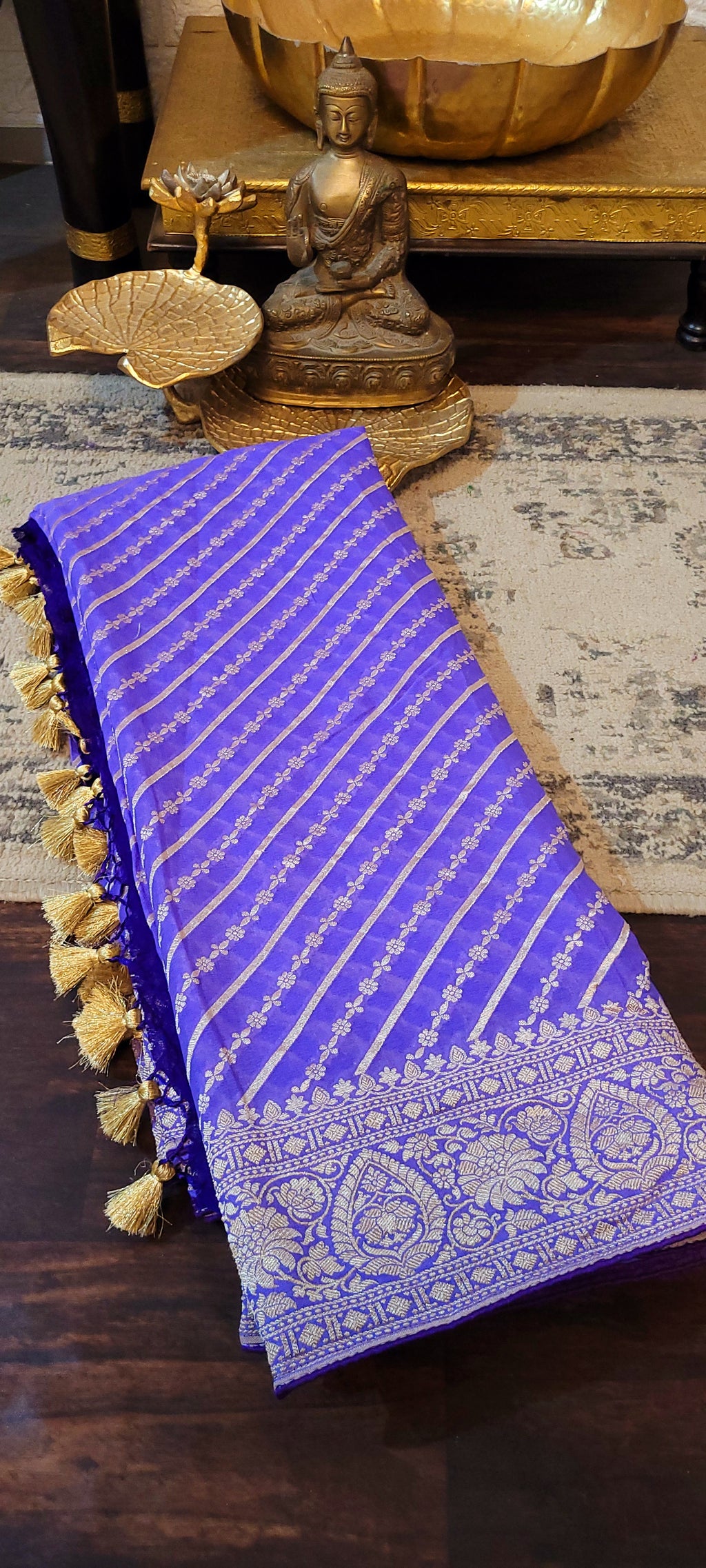 Handloom Banarasi Pure Khaddi Jeorjets Saree