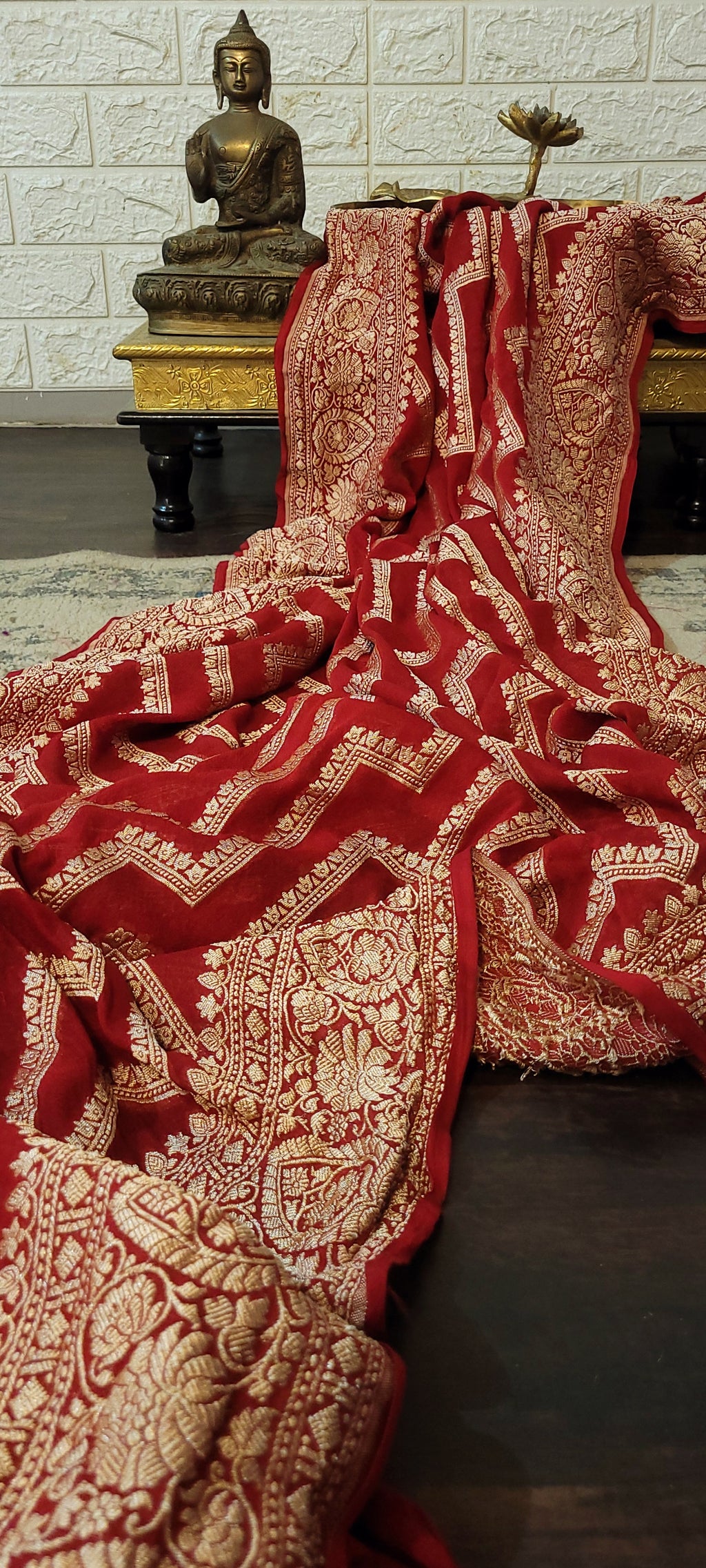 Handloom Banarasi Pure Khaddi Jeorjets Saree