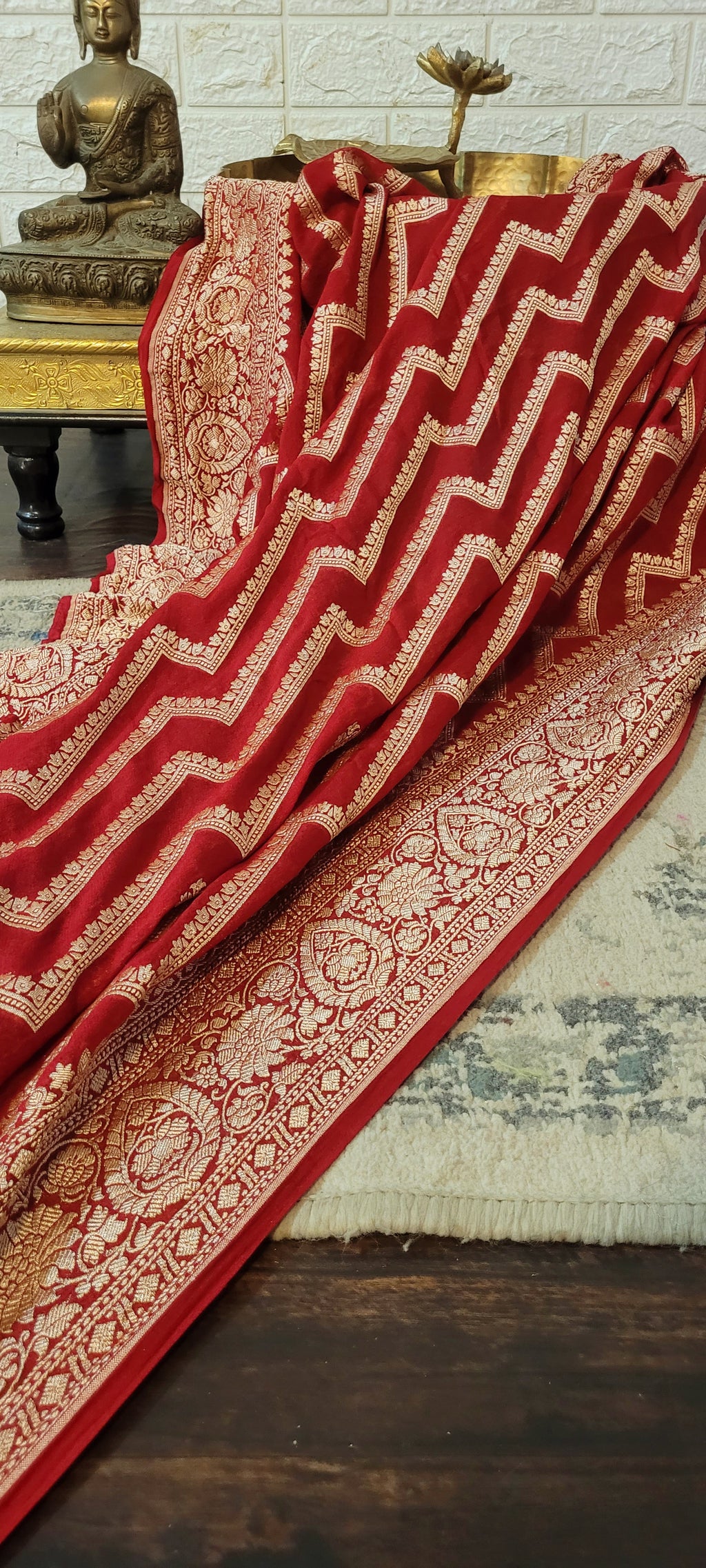 Handloom Banarasi Pure Khaddi Jeorjets Saree