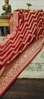 Handloom Banarasi Pure Khaddi Jeorjets Saree