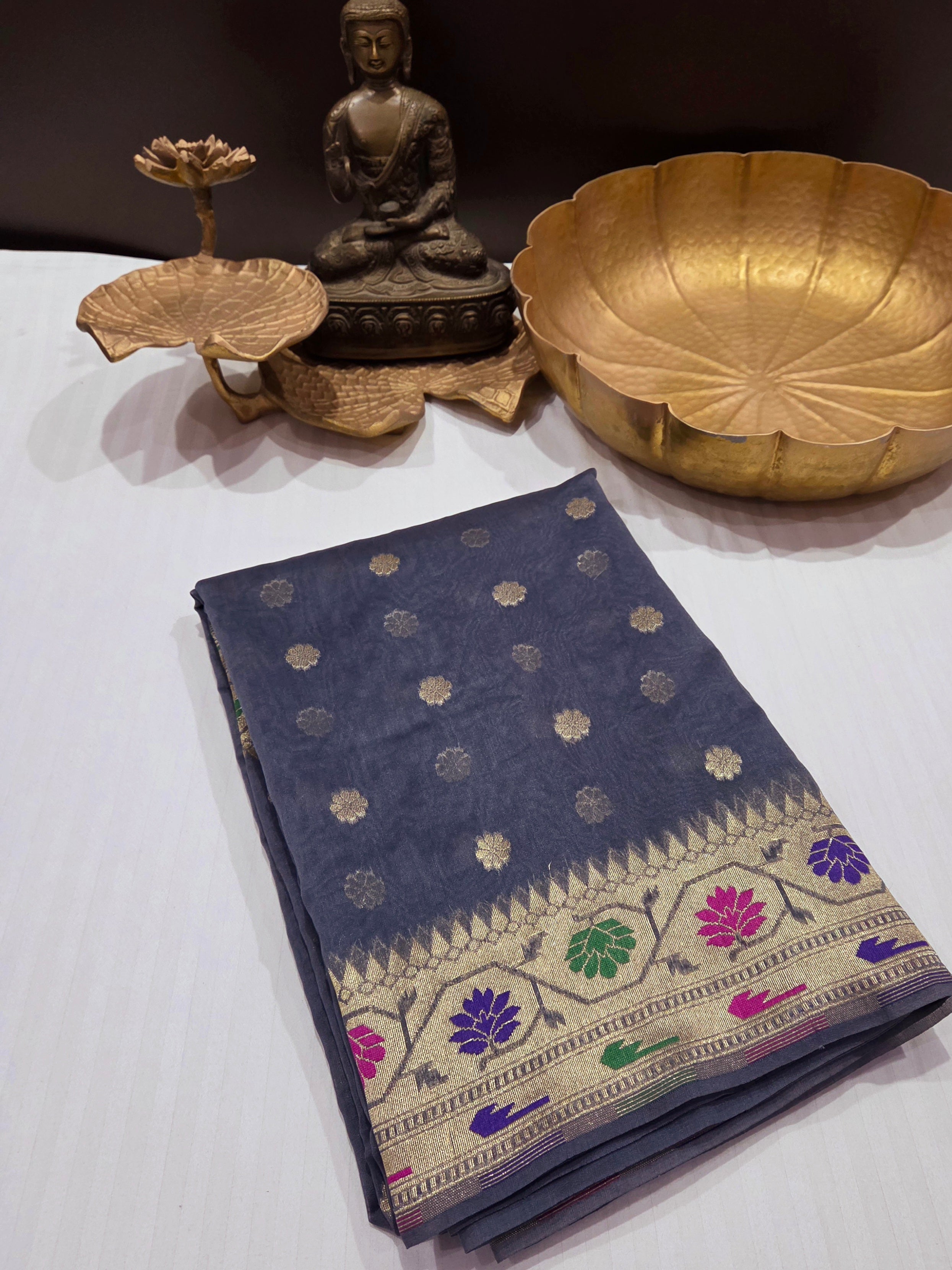 Handloom Banarasi Crepe Silk Saree