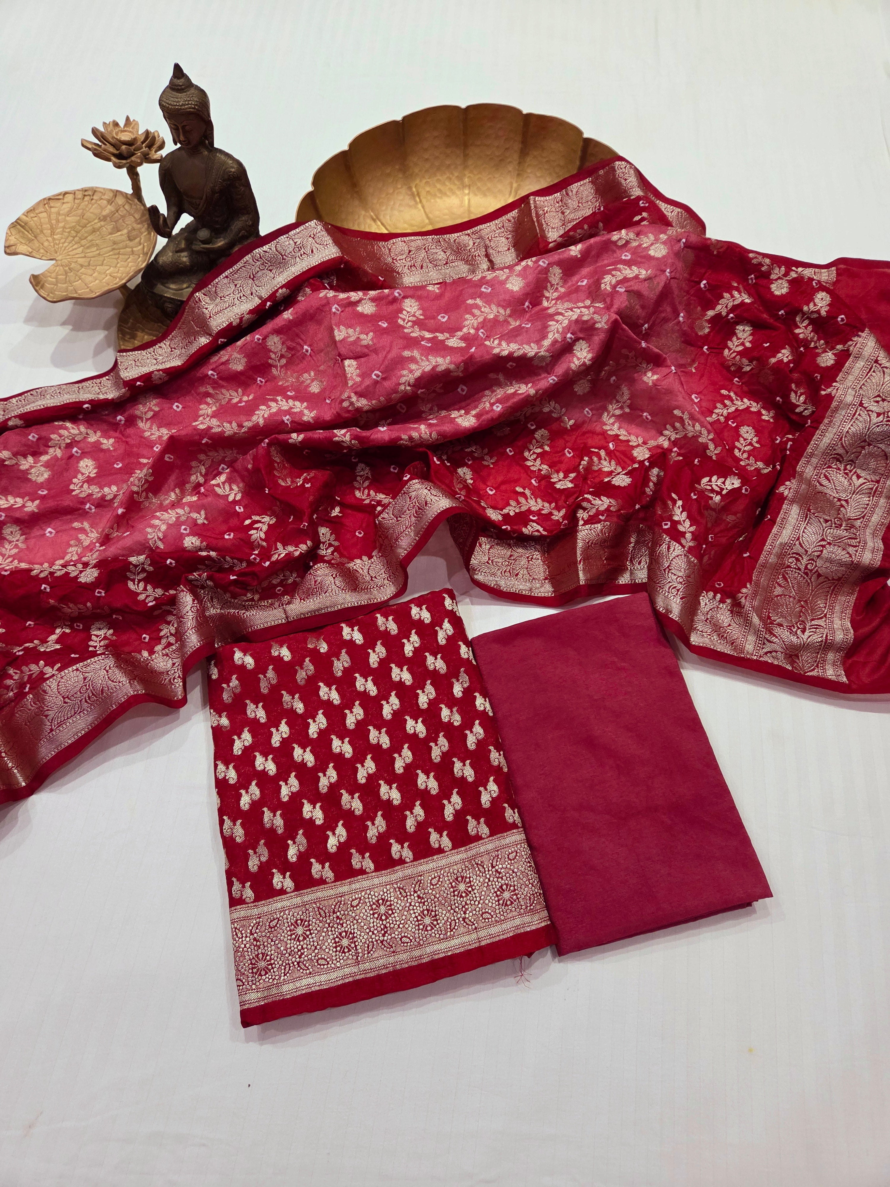 Banarasi Bhandej Dupatta Suit