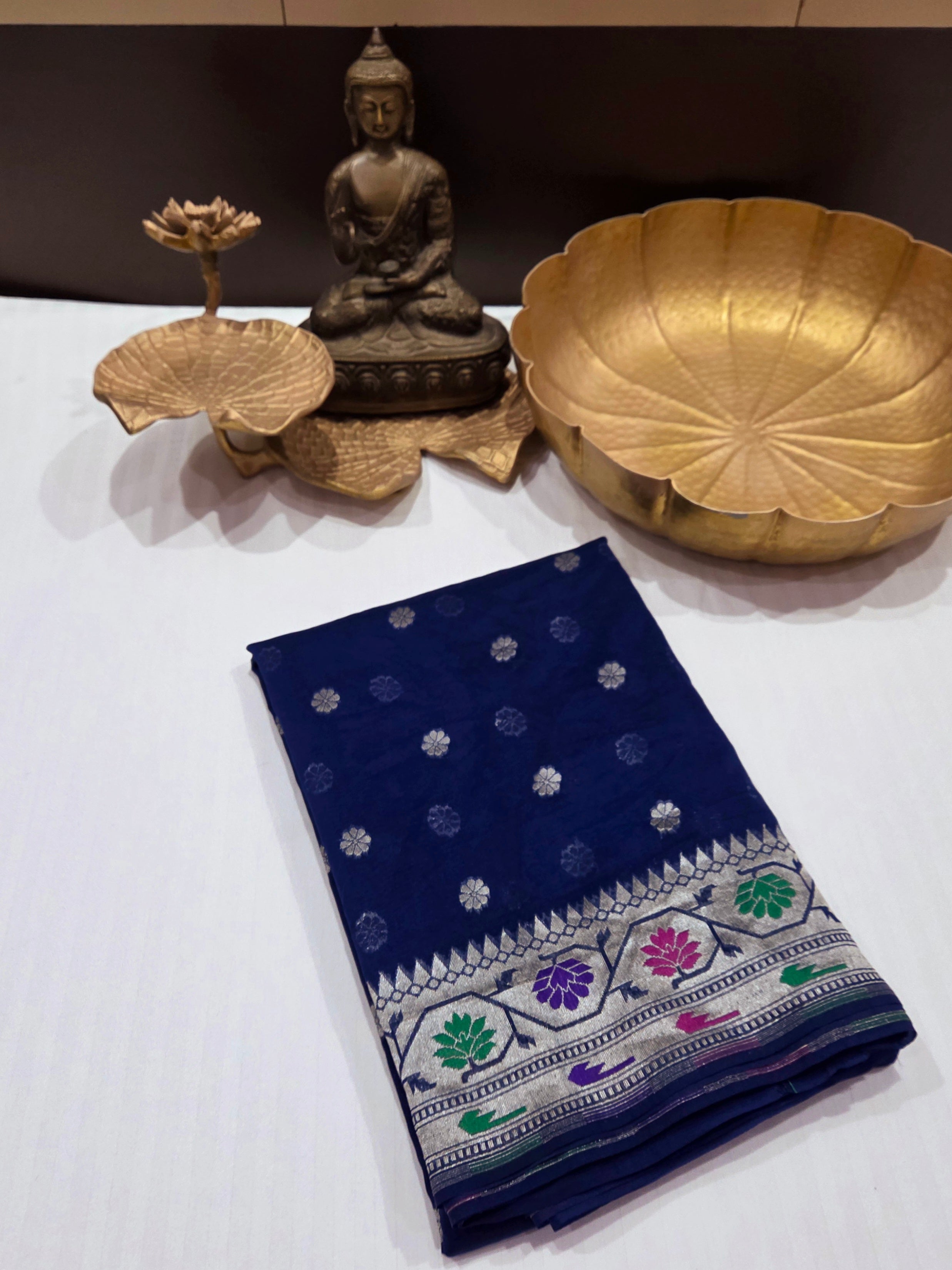 Handloom Banarasi Crepe Silk Saree