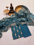 Hand Knotted Bandhani Pure Mulmul Suit Set