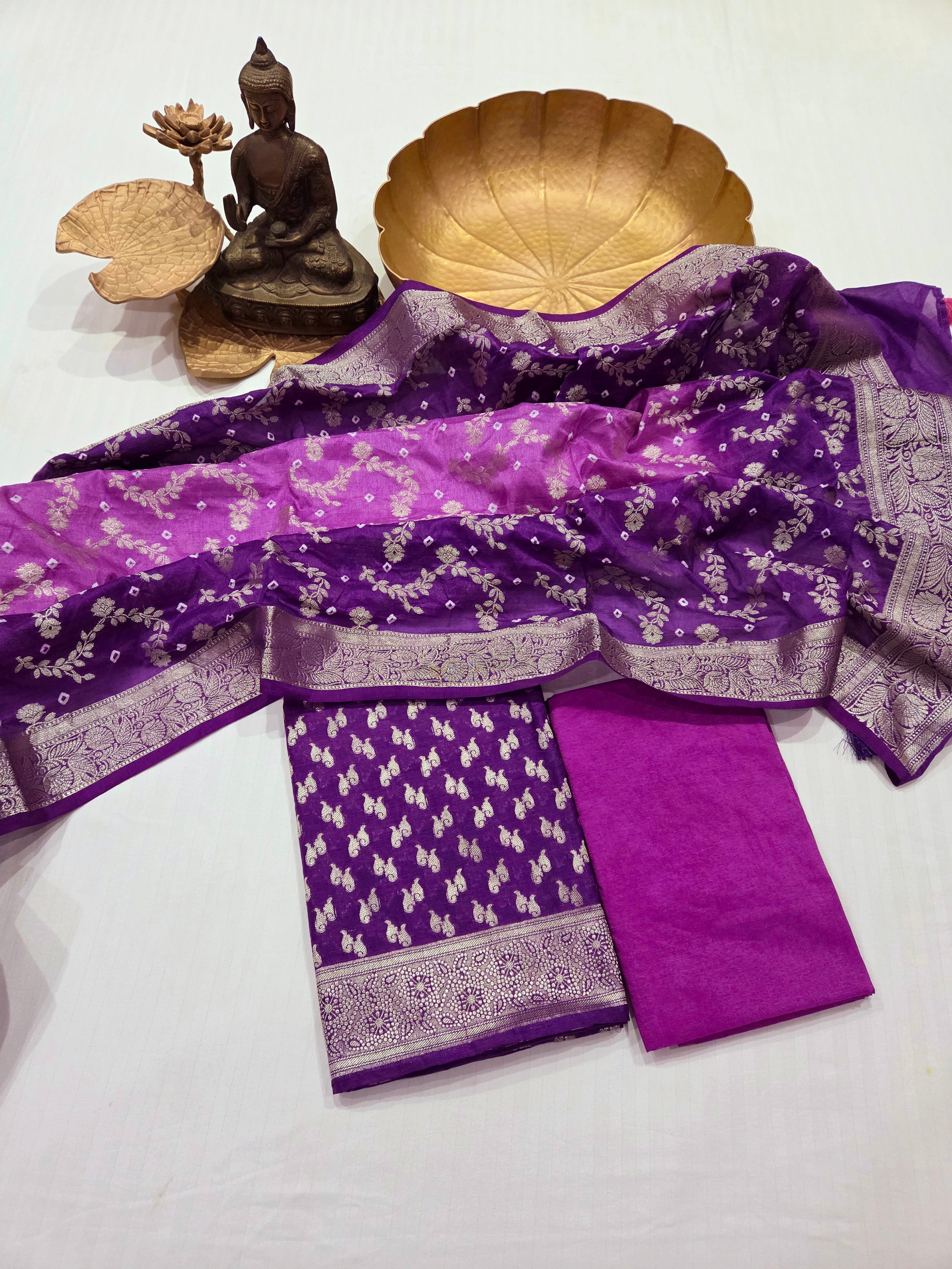 Banarasi Bhandej Dupatta Suit
