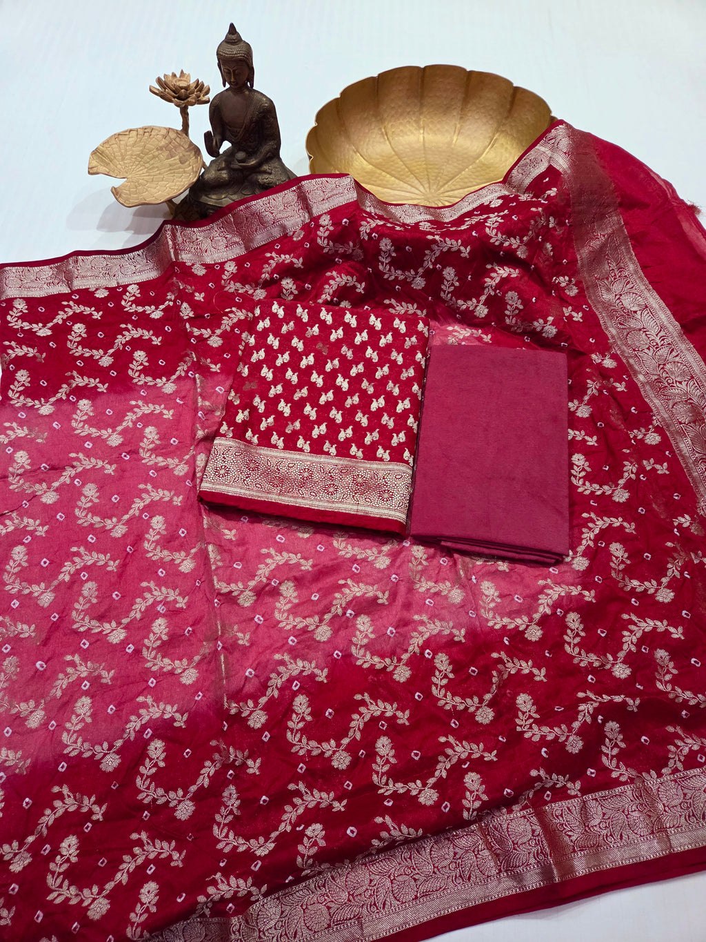 Banarasi Bhandej Dupatta Suit