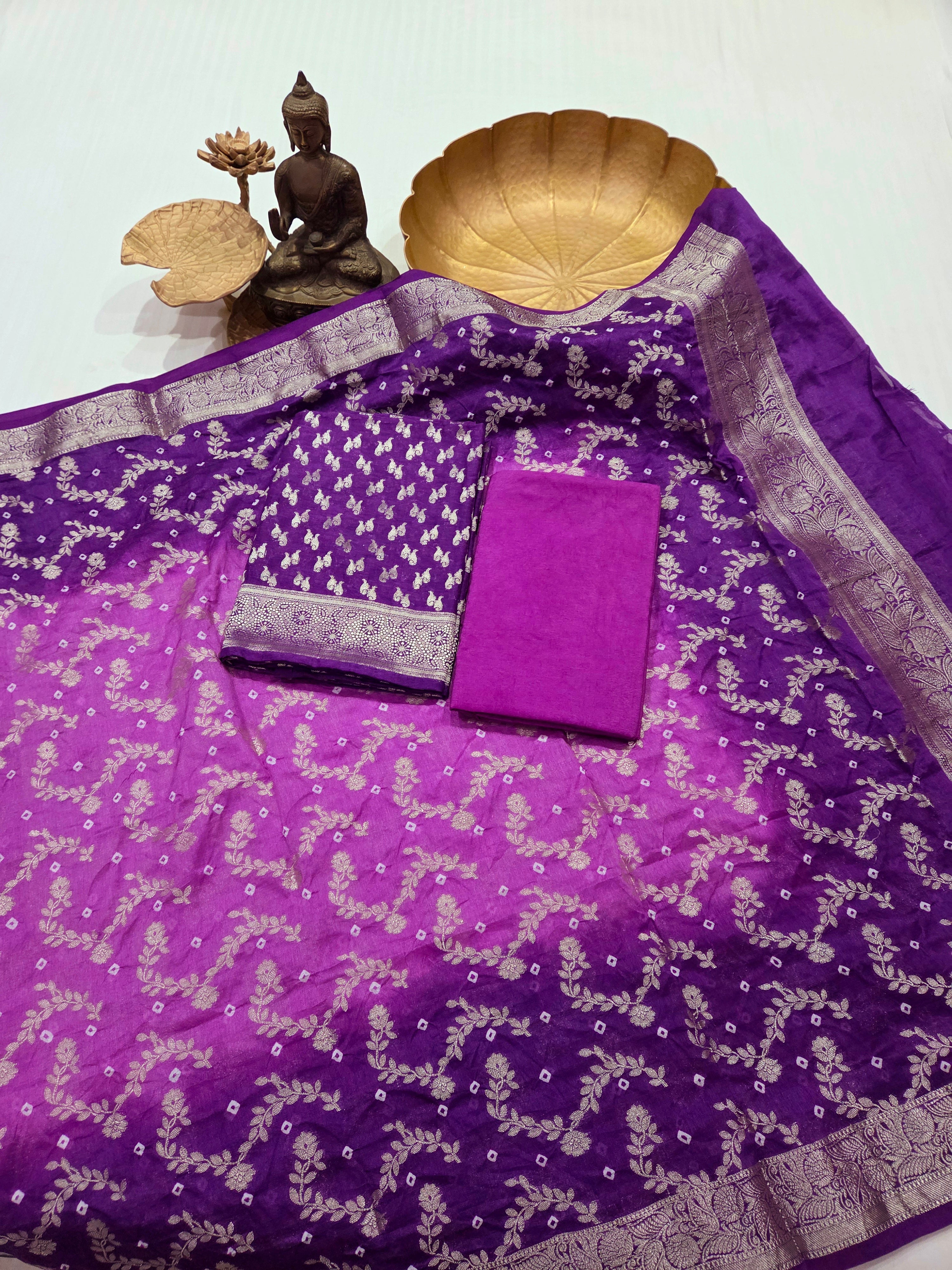 Banarasi Bhandej Dupatta Suit