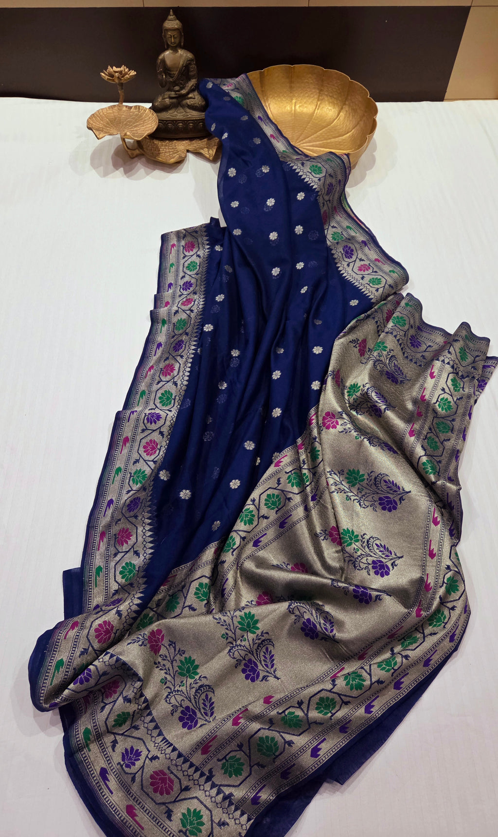 Handloom Banarasi Crepe Silk Saree