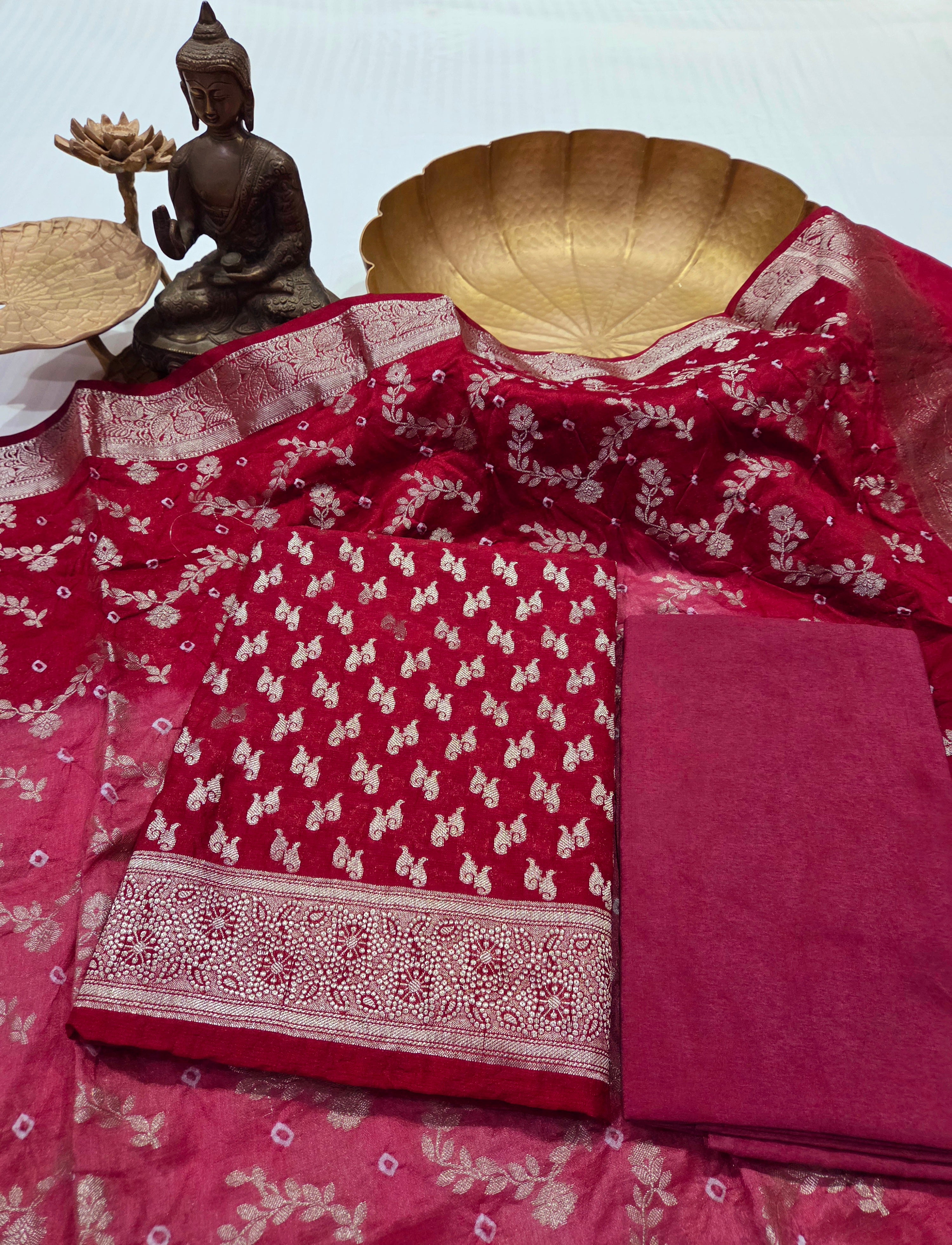 Banarasi Bhandej Dupatta Suit