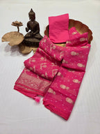 Hand Knotted Bandhani Pure Mulmul Suit Set