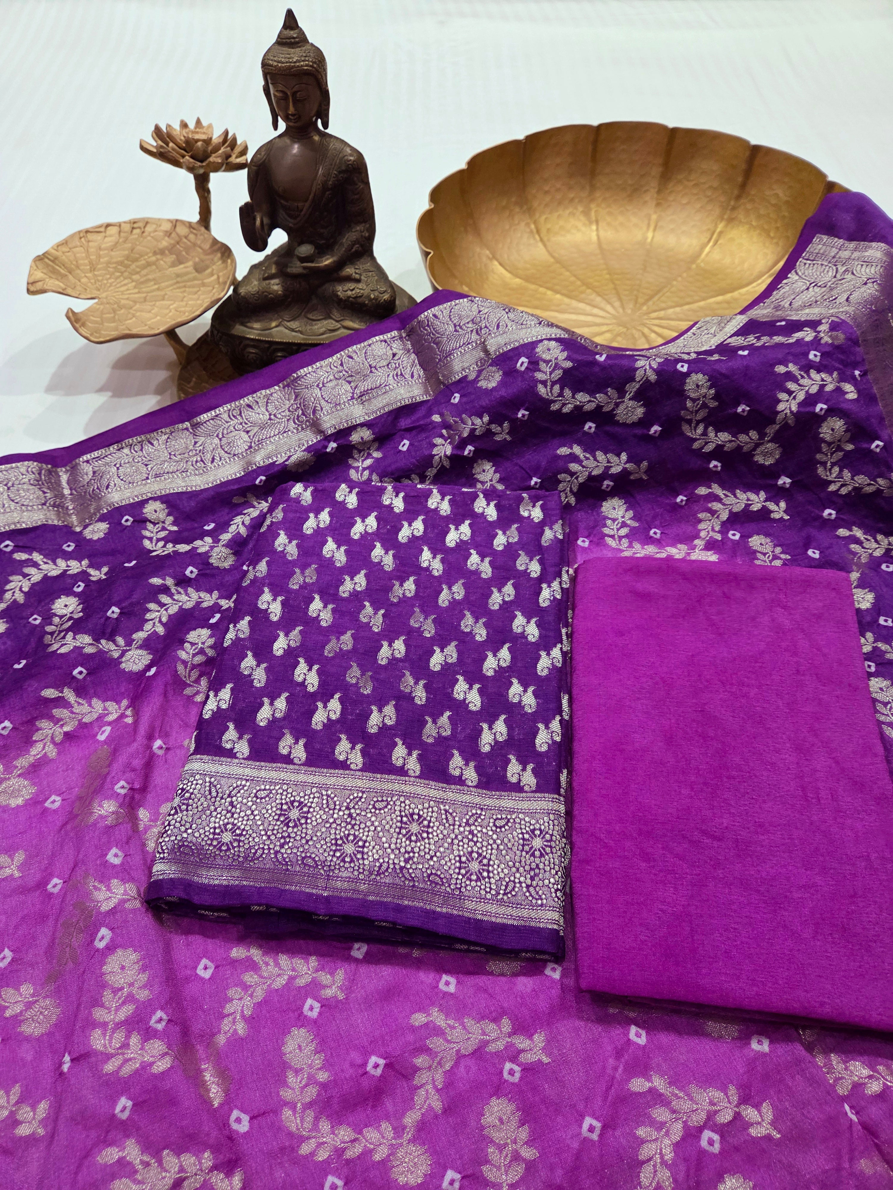 Banarasi Bhandej Dupatta Suit